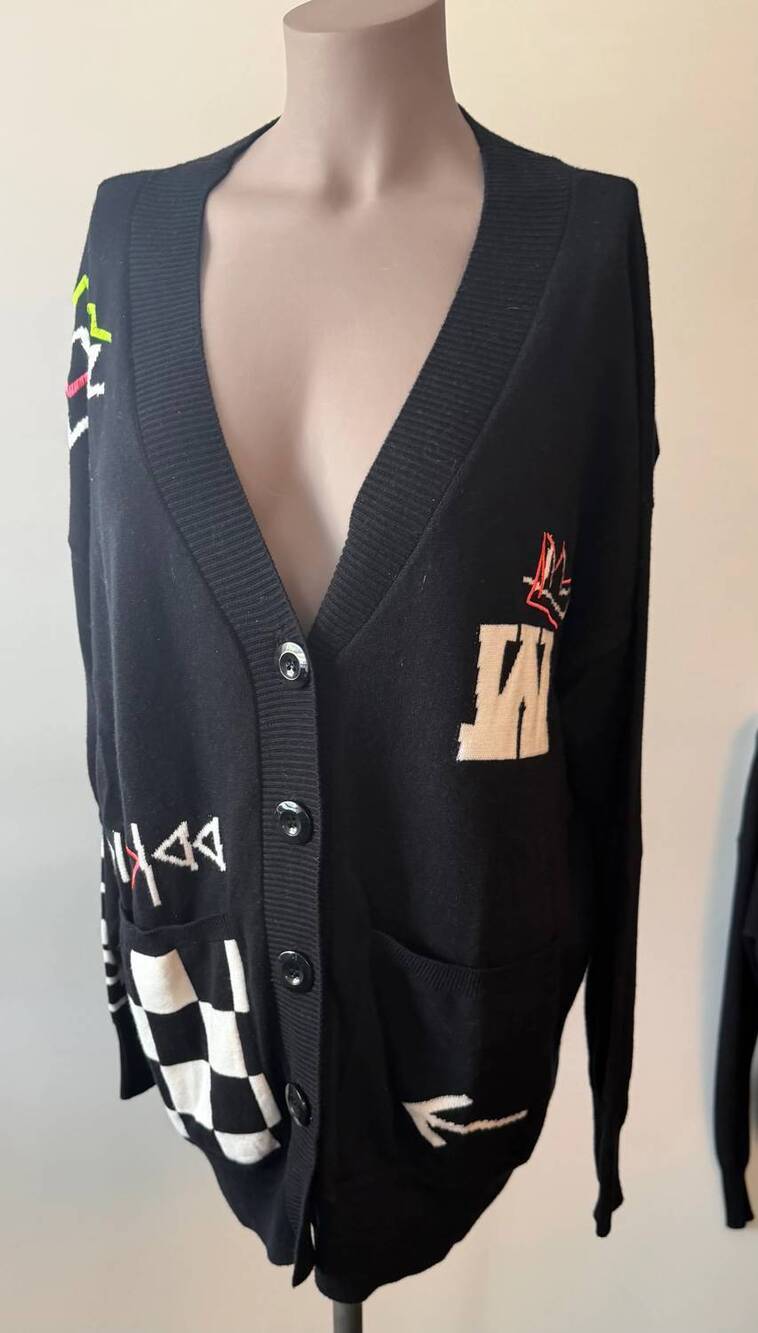 NEW WISPR women's graffiti cardi in coal